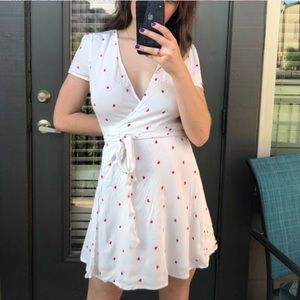 Forever 21 heart print surplice wrap dress